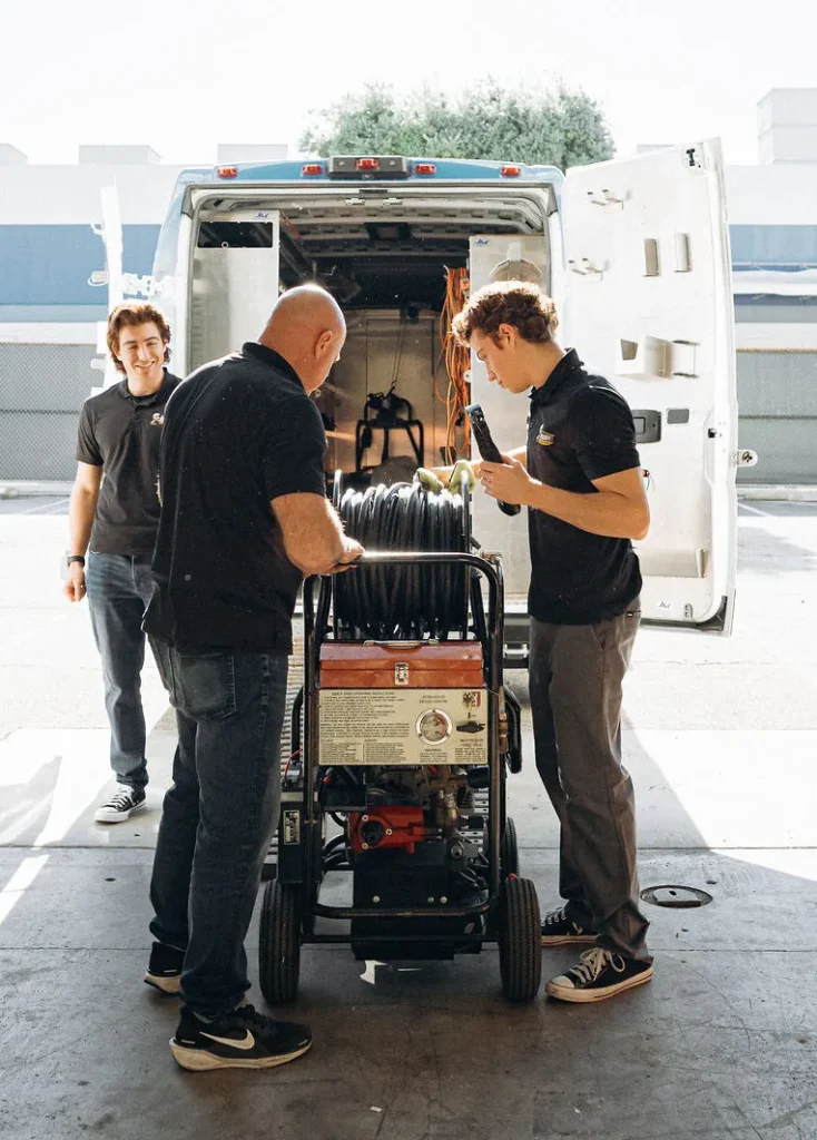 Bellflower 2 Loading up service truck with plumbing equimpent