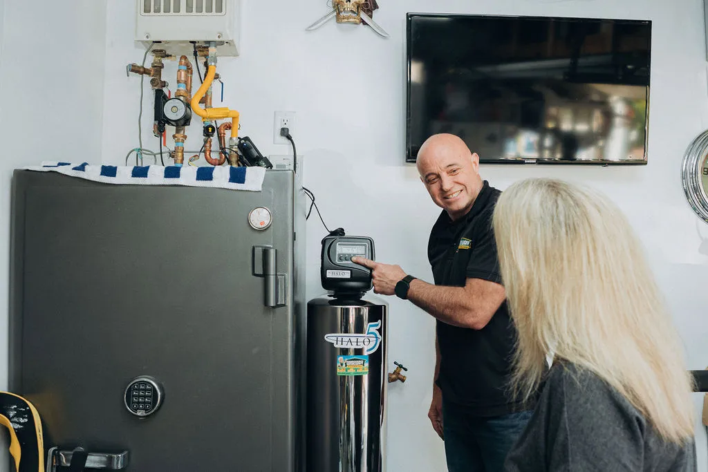 Whole home water filtration instruction to customer