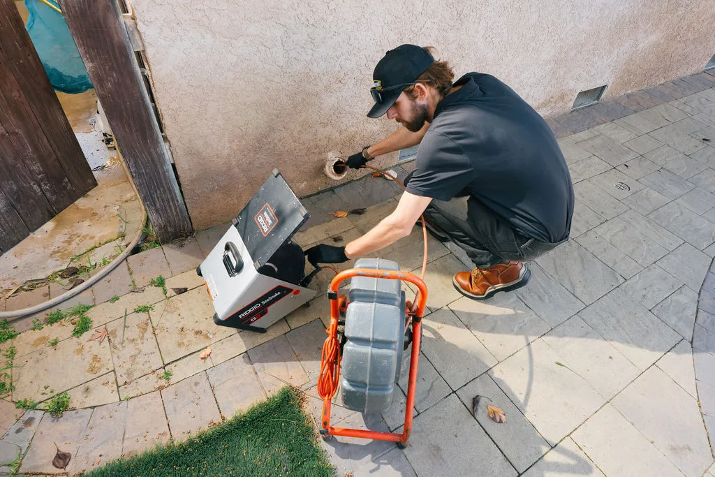 Wiseway technician using a video inspection for water line service