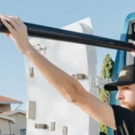Repiping - black pipe from truck