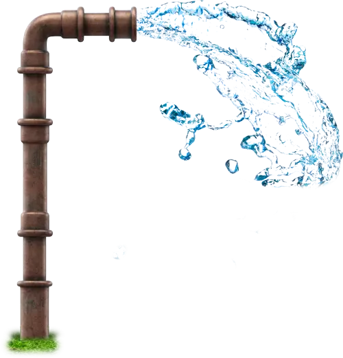 pipe with water spouting