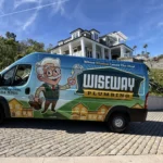 Service truck by mansion