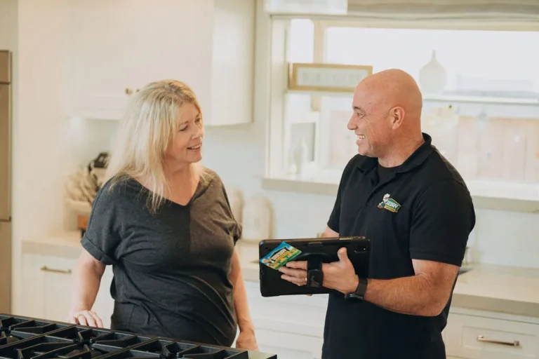 Plumber w happy customer
